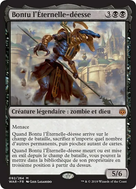 Bontu l'Éternelle-déesse, carte Magic WAR 92 — extension La guerre des Planeswalkers