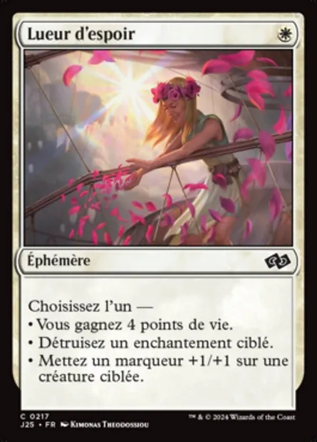 Lueur d'espoir, carte Magic J25 217 — extension Foundations Jumpstart
