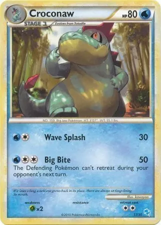Crocrodil, carte Pokémon TK4G 017 — extension HS Trainer Kit (Gyarados)