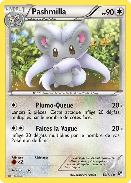 Pashmilla, carte Pokémon BLW 89 — extension Noir & Blanc
