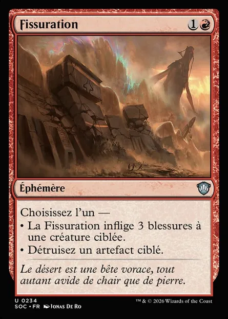 Fissuration, carte Magic SOC 234 — extension Secrets of Strixhaven Commander