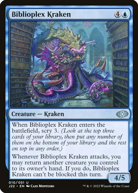 Biblioplex Kraken, Magic card J22 10 — Jumpstart 2022 set
