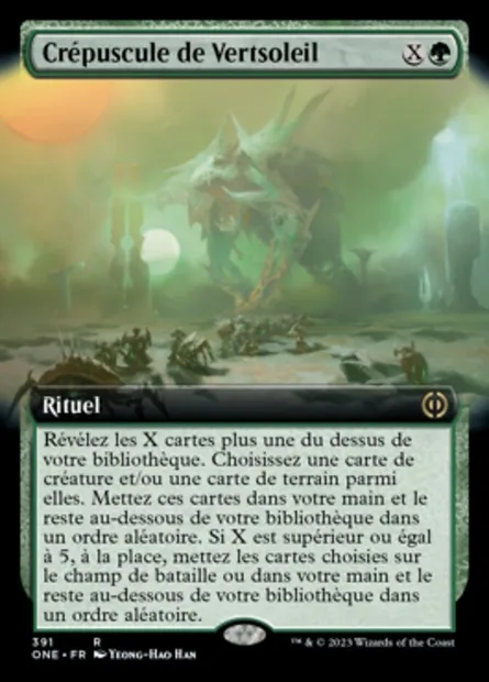 Crépuscule de Vertsoleil, carte Magic ONE 391 — extension Tous Phyrexians