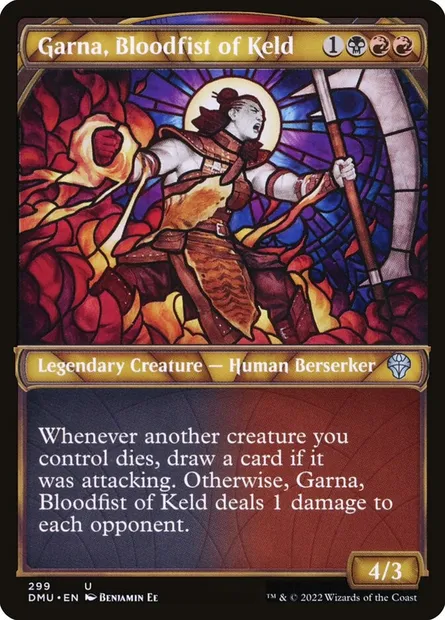 Garna, Bloodfist of Keld, Magic card DMU 299 — Dominaria United set
