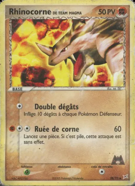 Rhinocorne de Team Magma, carte Pokémon MA 38 — extension EX Team Magma vs Team Aqua