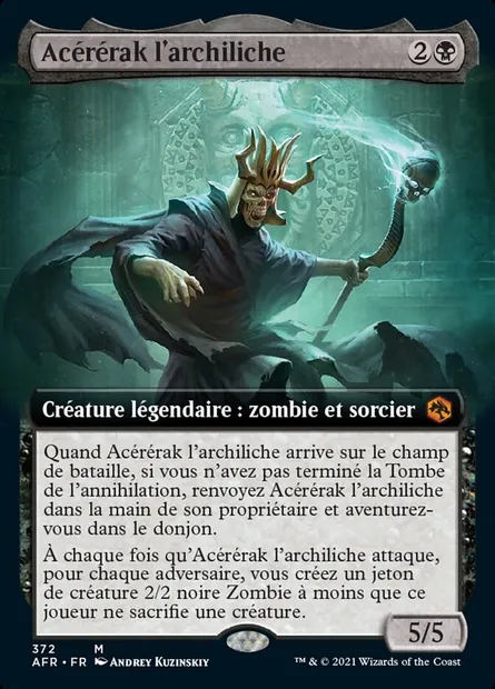 Acérérak l'archiliche, carte Magic AFR 372 — extension Forgotten Realms: Aventures dans les Royaumes Oubliés