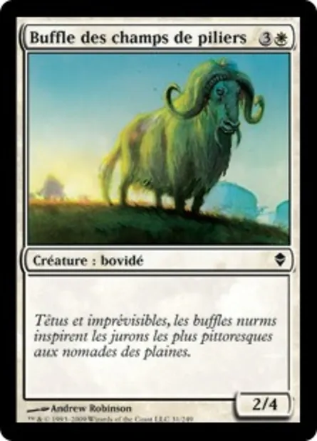 Buffle des champs de piliers, carte Magic ZEN 31 — extension Zendikar