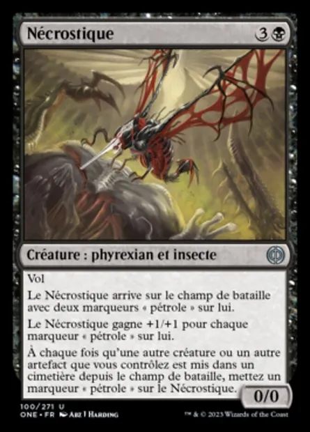 Nécrostique, carte Magic ONE 100 — extension Tous Phyrexians