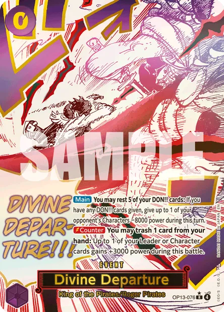 Divine Departure, One Piece card OP13-076 — CARRYING ON HIS WILL set