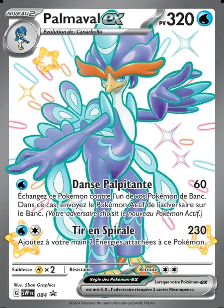Palmaval-ex, carte Pokémon PR-SV 084 — extension SVP Black Star Promos