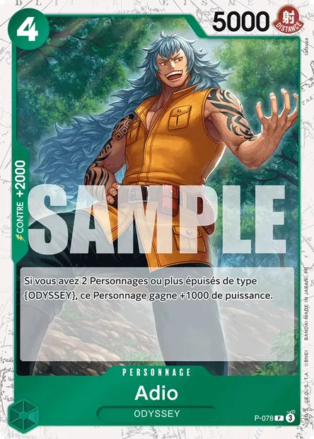 Adio, carte One Piece P-078 — extension Carte promo