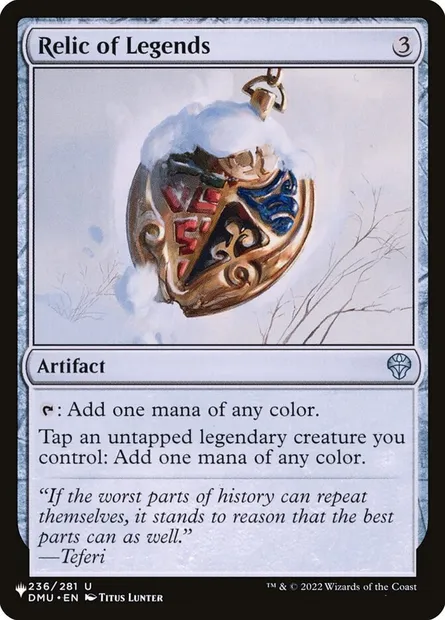 Relique de légendes, carte Magic PLST DMU-236 — extension The List