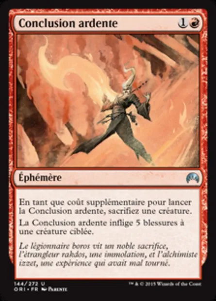Conclusion ardente, carte Magic ORI 144 — extension Magic Origines