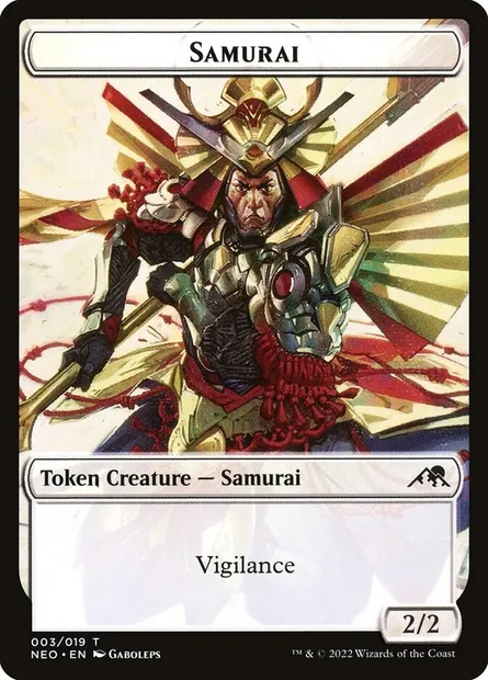 Samurai, carte Magic TNEO 3 — extension Kamigawa: Neon Dynasty Tokens