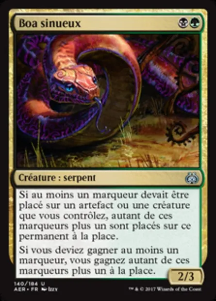 Boa sinueux, carte Magic AER 140 — extension La révolte éthérique