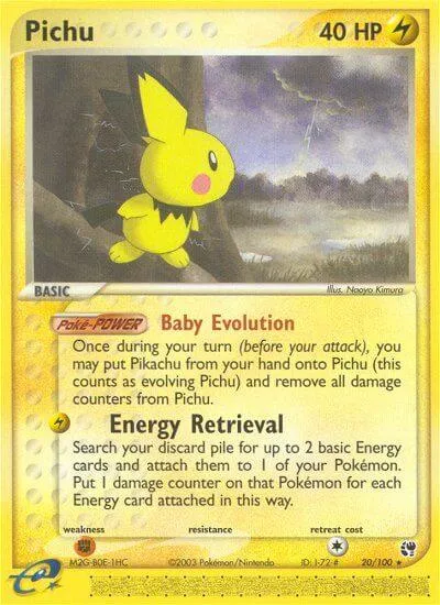 Pichu, Pokémon card SS 20 — Sandstorm set