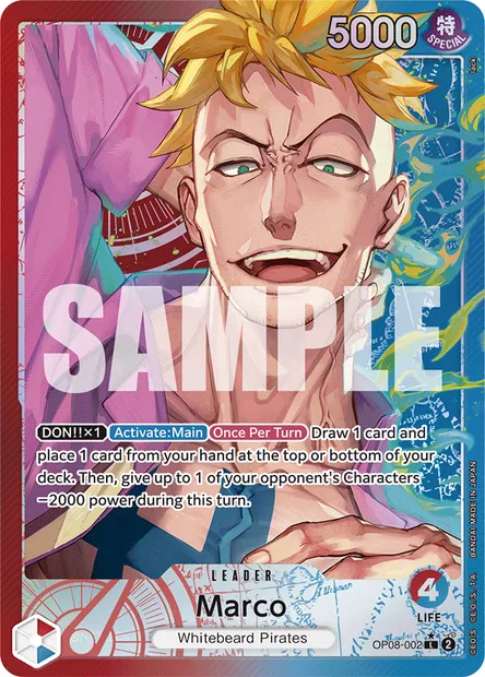 Marco, One Piece card OP08-002 — TWO LEGENDS set