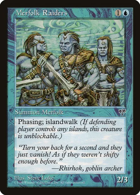 Merfolk Raiders, Magic card MIR 75 — Mirage set