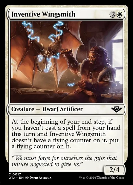Inventive Wingsmith, Magic card OTJ 17 — Outlaws of Thunder Junction set