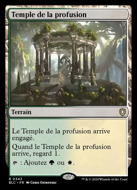 Temple de la profusion, carte Magic BLC 343 — extension Bloomburrow Commander