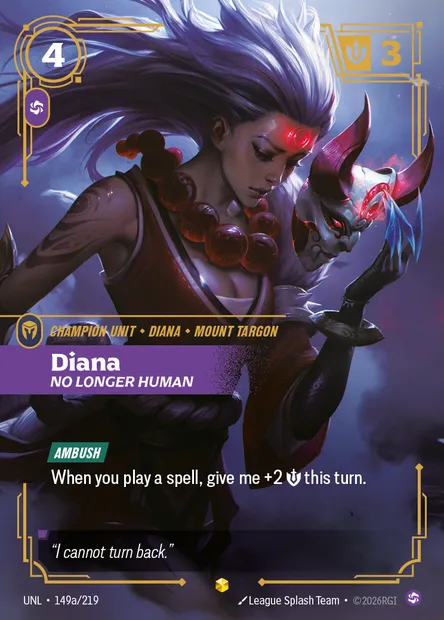 Diana, carte Riftbound UNL 149a — extension Unleashed