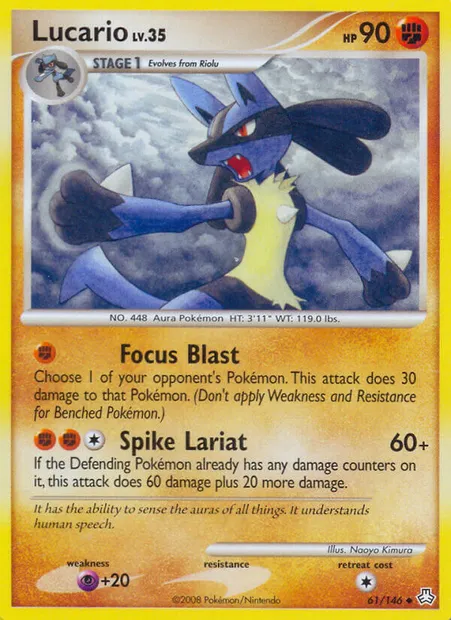 Lucario, Pokémon card LA 61 — Legends Awakened set