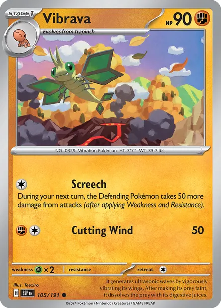 Vibrava, Pokémon card SSP 105 — Surging Sparks set