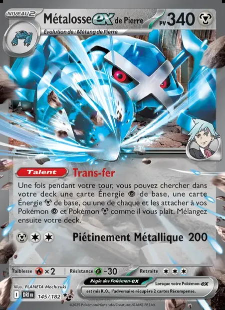Métalosse-ex de Pierre, carte Pokémon DRI 145 — extension Rivalités Destinées