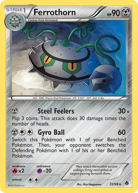 Ferrothorn, Pokémon card EPO 72 — Emerging Powers set