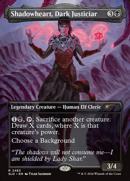 Shadowheart, Dark Justiciar, Magic card SLD 2483 — Secret Lair Drop set