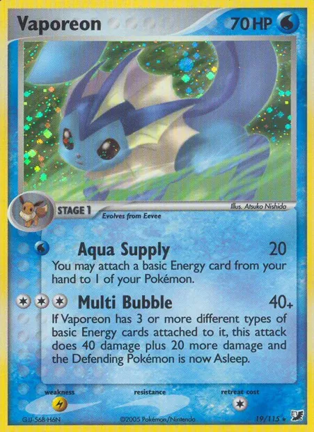 Vaporeon, Pokémon card UF 19 — Unseen Forces set