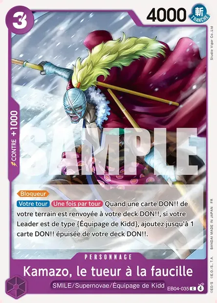 Kamazo, le tueur à la faucille, carte One Piece EB04-035 — extension EGGHEAD CRISIS