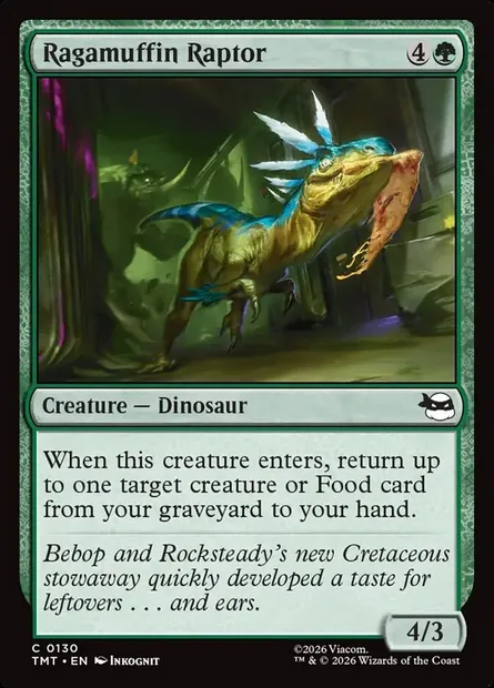 Ragamuffin Raptor, Magic card TMT 130 — Teenage Mutant Ninja Turtles set