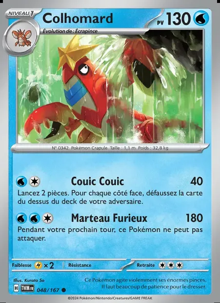 Colhomard, carte Pokémon TWM 048 — extension Mascarade Crépusculaire