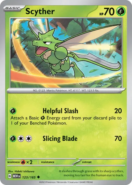 Scyther, Pokémon card MEW 123 — 151 set