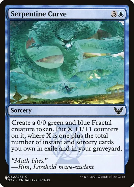 Courbe sinueuse, carte Magic PLST STX-52 — extension The List