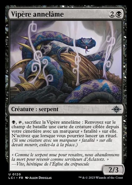 Vipère annelâme, carte Magic LCI 120 — extension The Lost Caverns of Ixalan