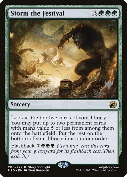 À l'assaut du Festival, carte Magic PMID 200p — extension Innistrad: Midnight Hunt Promos