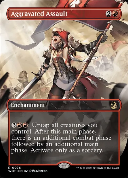 Aggravated Assault, Magic card WOT 76 — Wilds of Eldraine: Enchanting Tales set