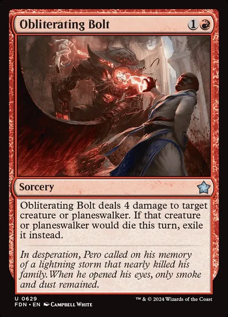 Obliterating Bolt, Magic card FDN 629 — Foundations set