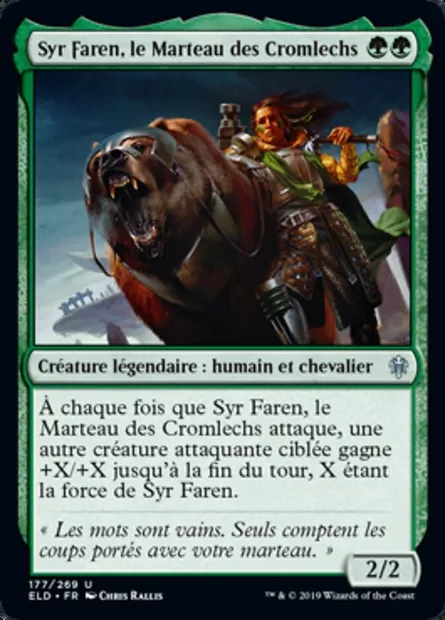 Syr Faren, le Marteau des Cromlechs, carte Magic ELD 177 — extension Throne of Eldraine