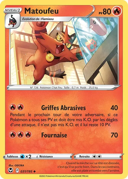 Matoufeu, carte Pokémon SIT 031 — extension Tempête Argentée