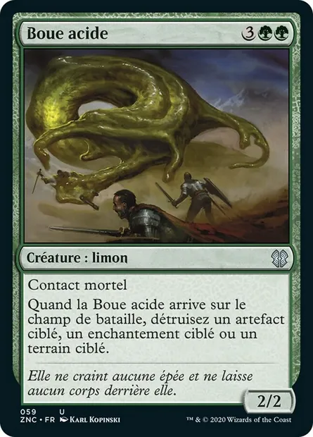 Boue acide, carte Magic ZNC 59 — extension Zendikar Rising Commander