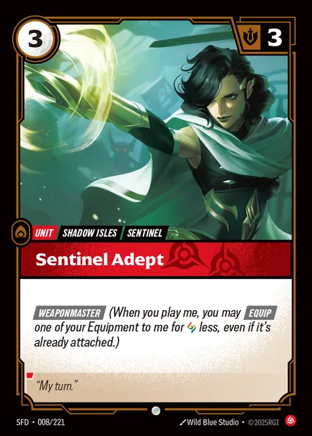 Sentinel Adept, Riftbound card SFD 008 — Spiritforged set