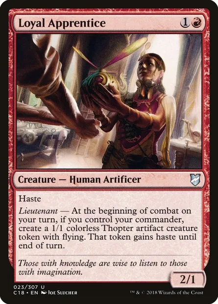 Loyal Apprentice, Magic card C18 23 — Commander 2018 set