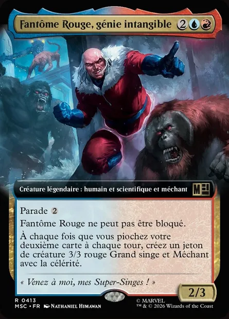 Fantôme Rouge, génie intangible, carte Magic MSC 413 — extension Marvel Super Heroes Commander