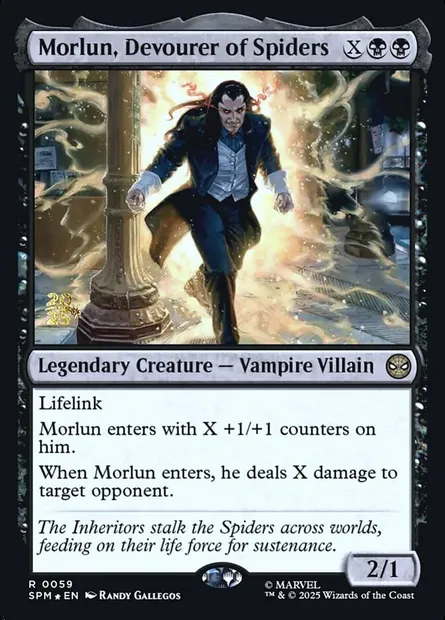 Morlun, Devourer of Spiders, Magic card PSPM 59s — Marvel's Spider-Man Promos set