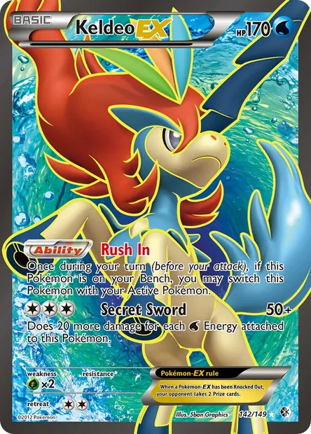 Keldeo-EX, Pokémon card BCR 142 — Boundaries Crossed set
