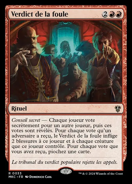 Verdict de la foule, carte Magic MKC 33 — extension Murders at Karlov Manor Commander