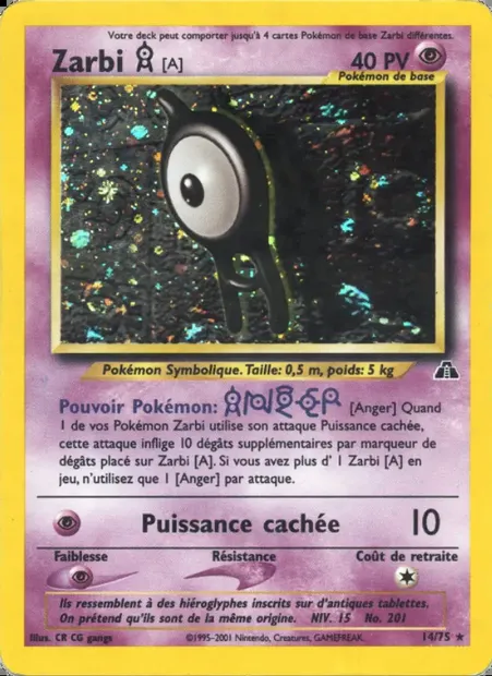 Zarbi A, carte Pokémon ND 14 — extension Neo Discovery